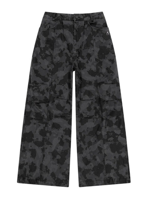 ★AAKAM★ Knee Pin-tuck Camouflage Twill Pants AAKAM】Knee Pin-tuck Camouflage Twill Pants | OUR BRAND