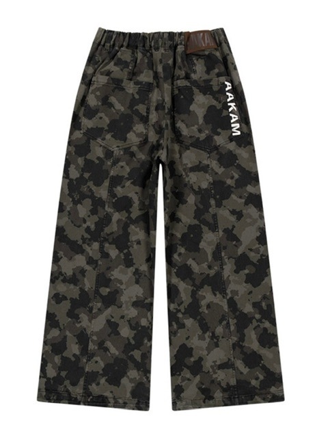 ★AAKAM★ Knee Pin-tuck Camouflage Twill Pants AAKAM】Knee Pin-tuck Camouflage Twill Pants | OUR BRAND
