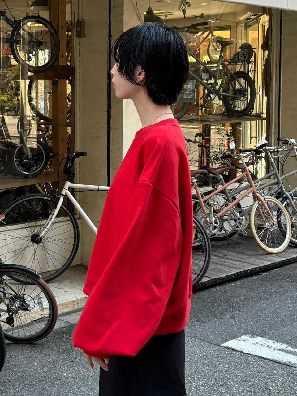 受注制【Chikashitsu +】unisex cropped balloon sweat (3color)