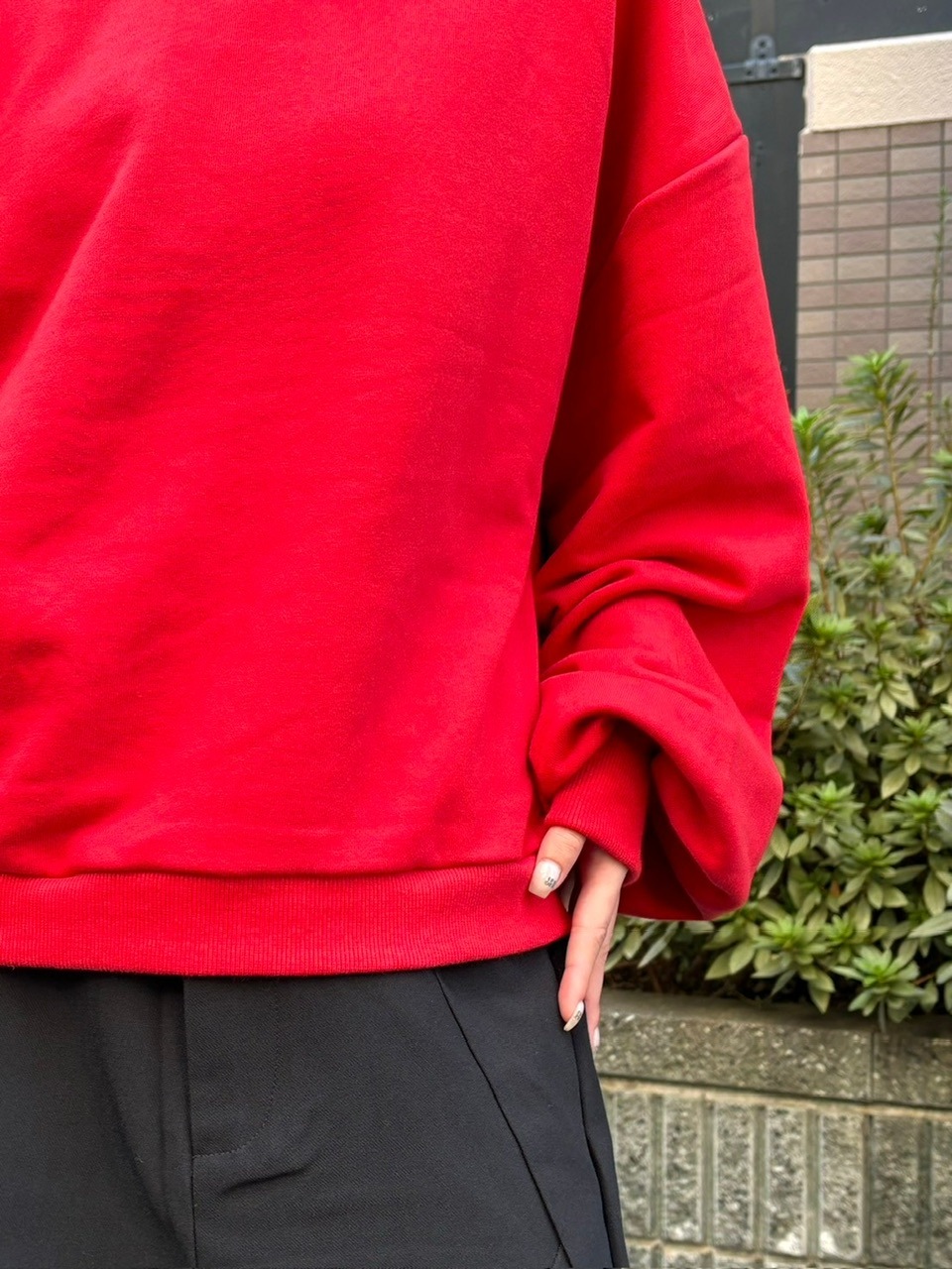 受注制【Chikashitsu +】unisex cropped balloon sweat (3color)