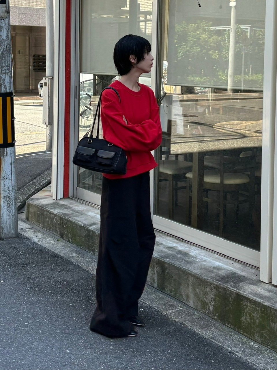 受注制【Chikashitsu +】unisex cropped balloon sweat (3color)