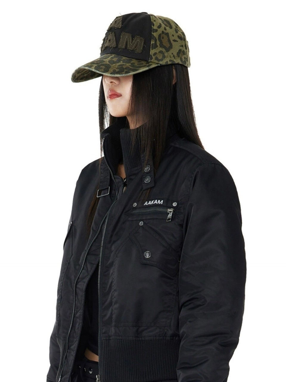 MUSINSA公式 | AAKAM Leopard Patch Cotton Ball Cap (Pink)