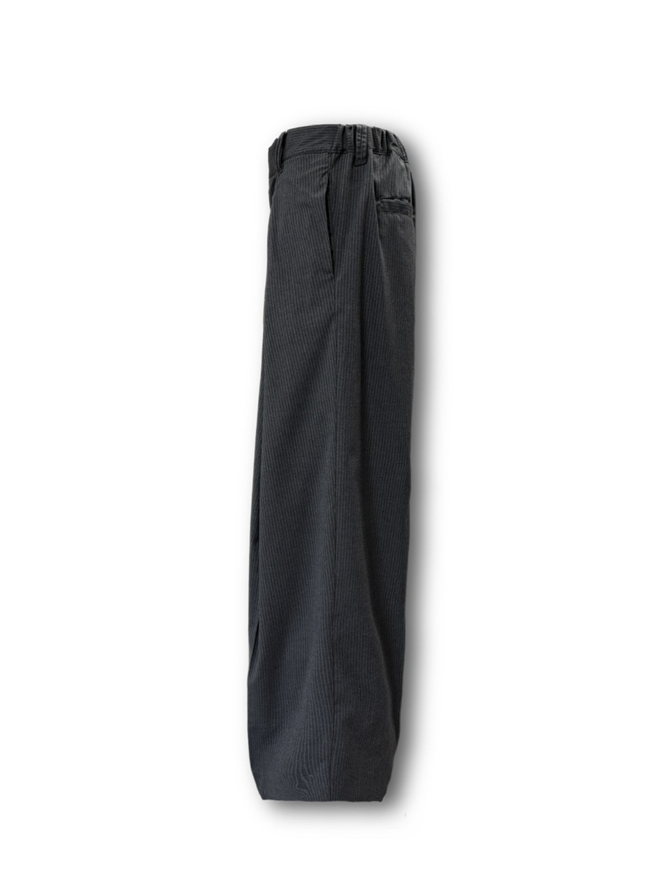 CS】stripe cross tuck drape slacks (gray) | OUR BRAND