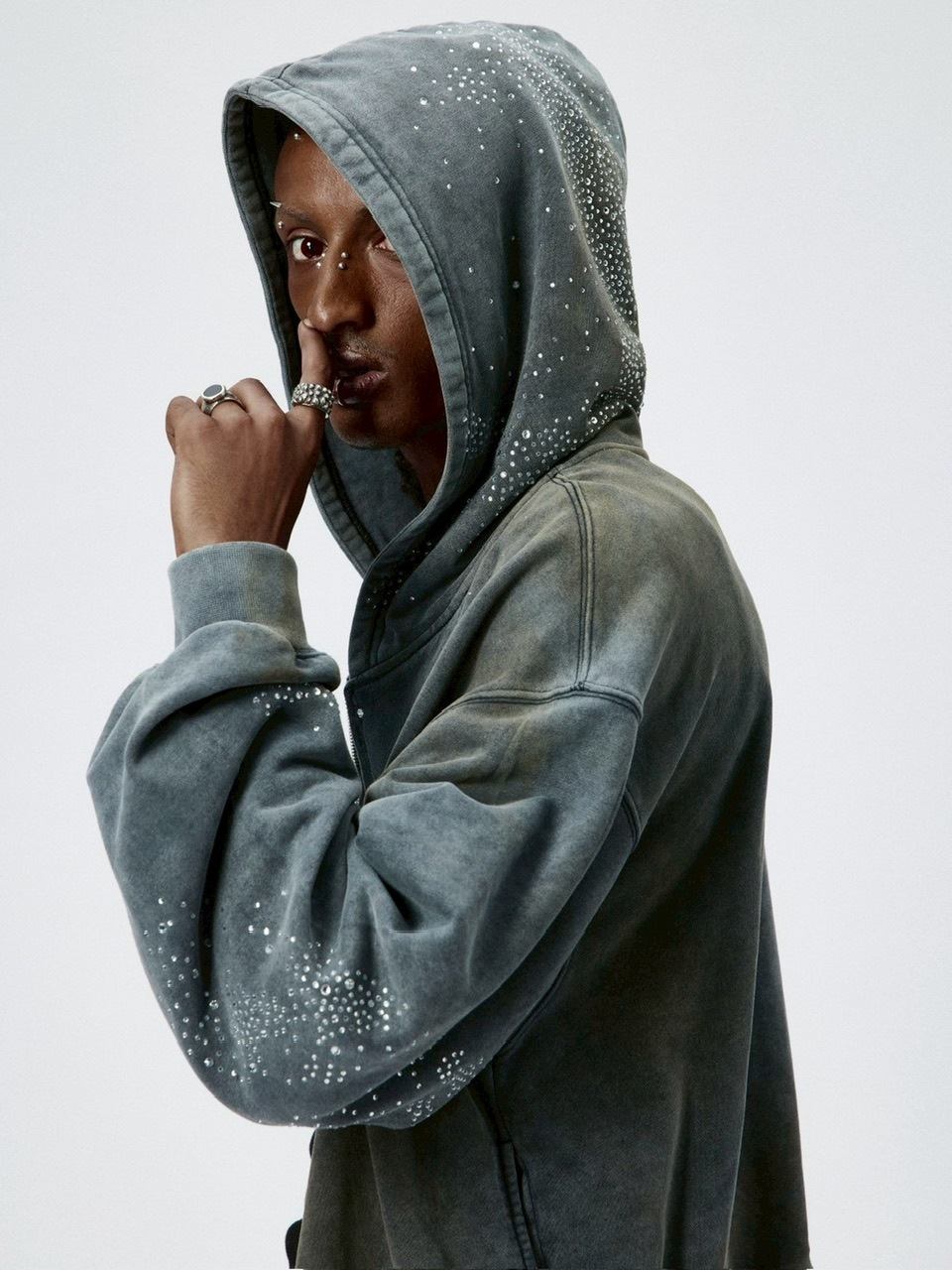 【即日発送】DND4DES ラメ ジップアップパーカー DND4DES ラメ ジップアップ パーカー