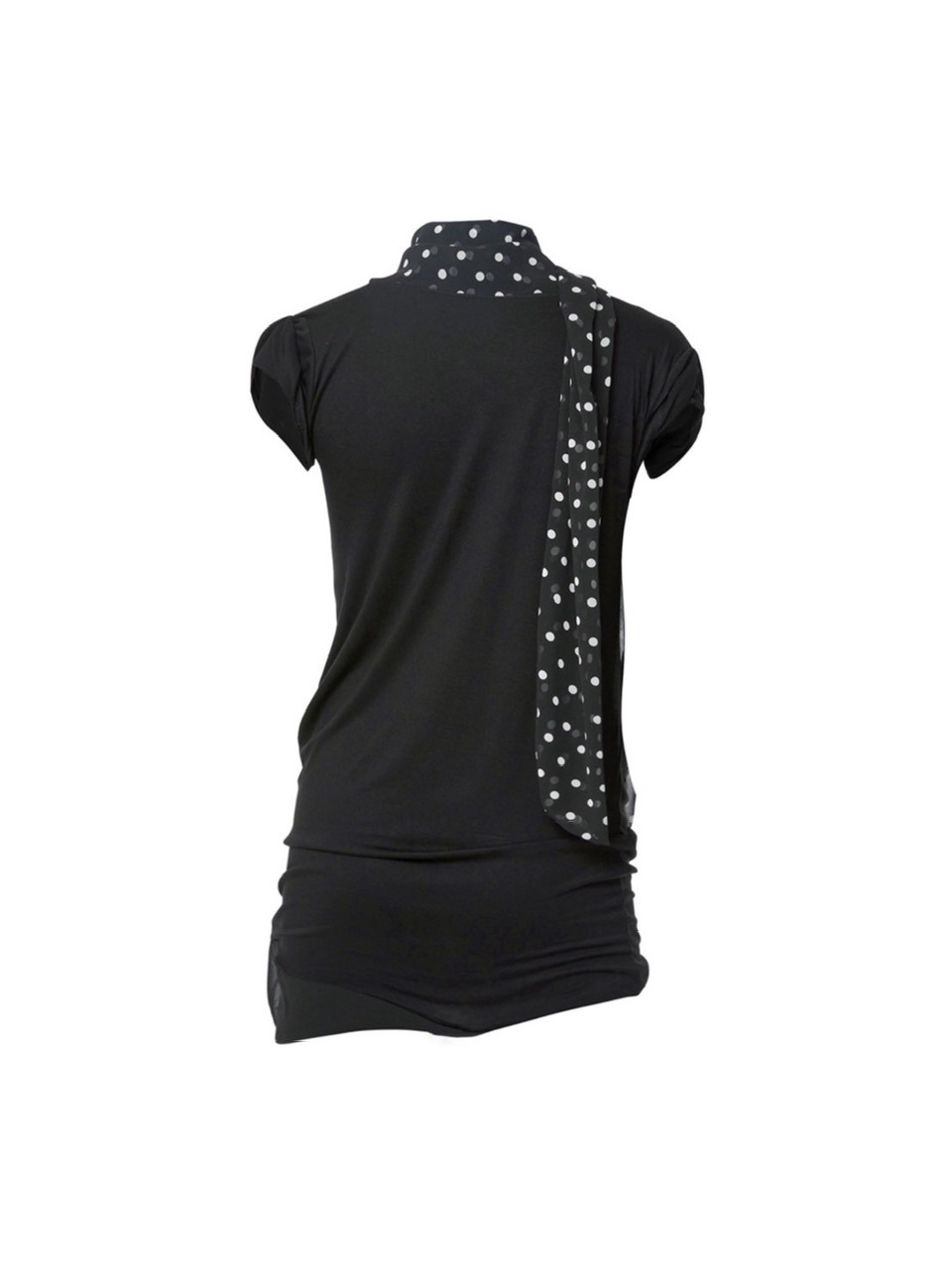 ★送料・関税込★Fancy Club★FRILL LAYERED DOT TEE FLAREUP】Layered Dot Scarf T-Shirt | ITEM,TOPS | PRESSING
