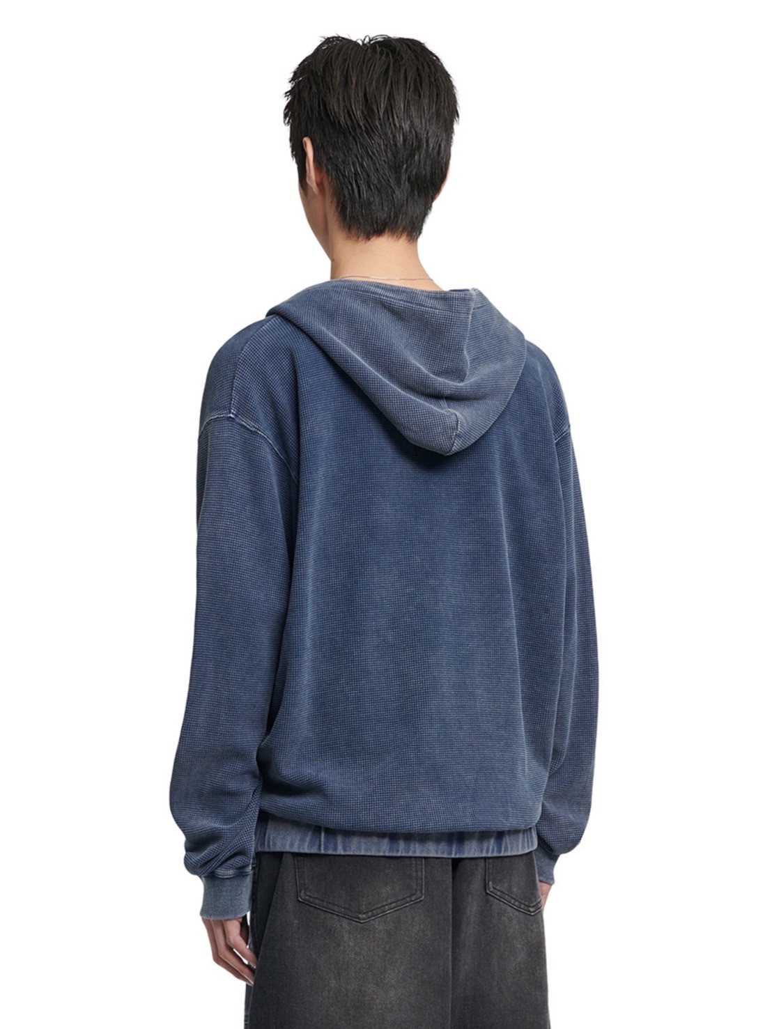 【NOMANUAL】VINTAGE WAFFLE HOODED ZIP-UP 