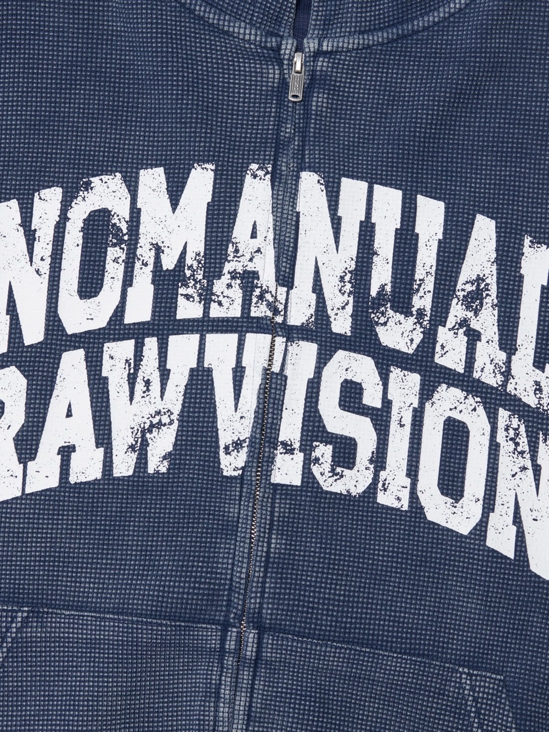 【NOMANUAL】VINTAGE WAFFLE HOODED ZIP-UP 