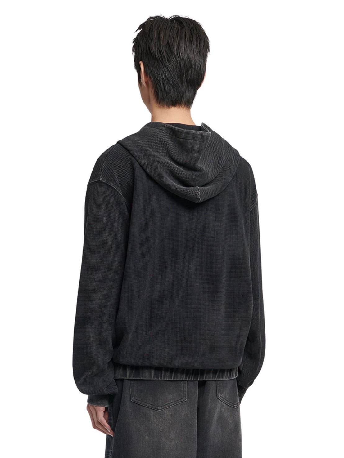 【NOMANUAL】VINTAGE WAFFLE HOODED ZIP-UP 