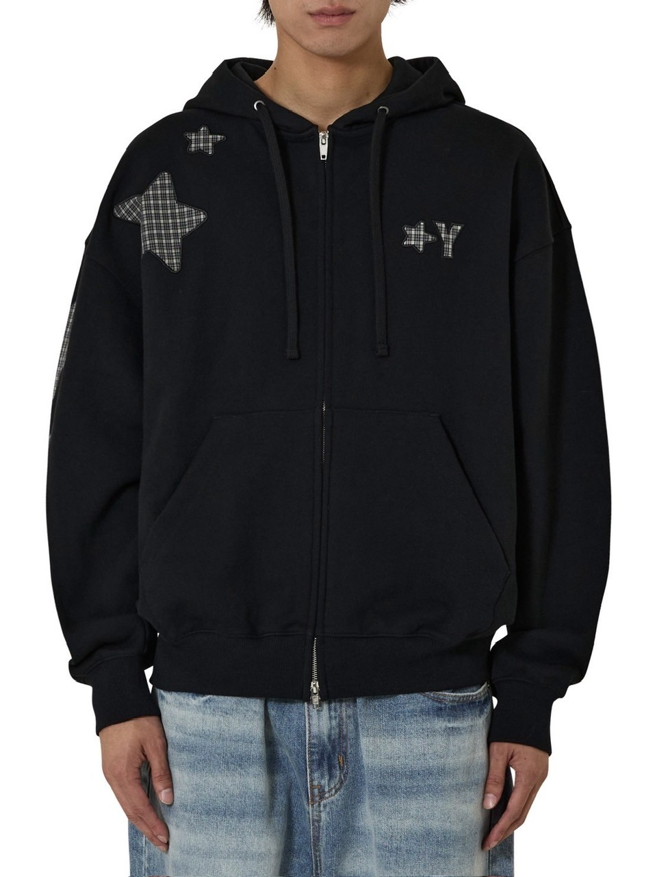 【OY】STAR CHECK HOODIE ZIP UP