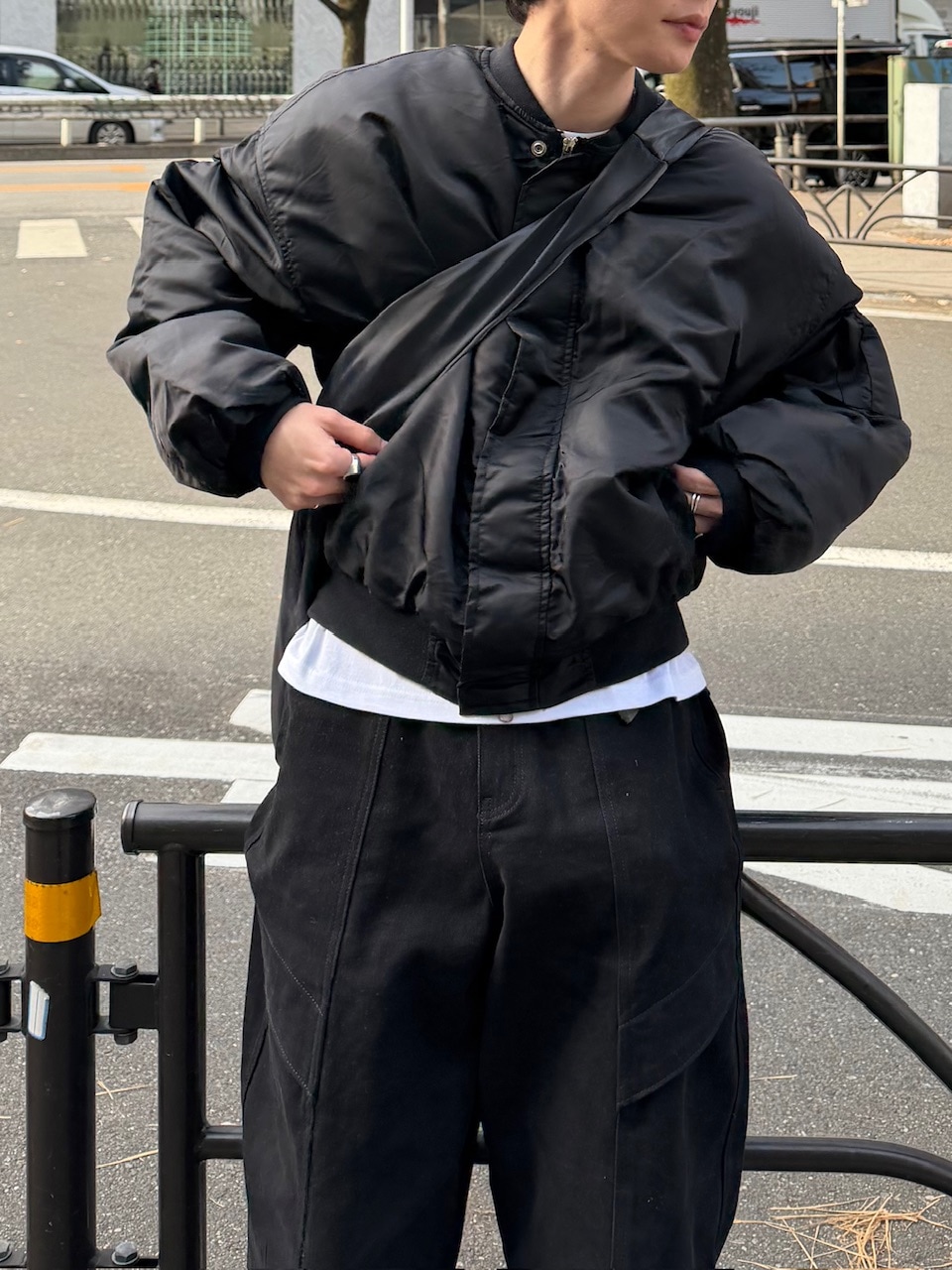 KikiStussy ブラック MA-1ジャケット Mサイズ 東京店WEB限定受注制【Chikashitsu +】cropped ma-1 jacket