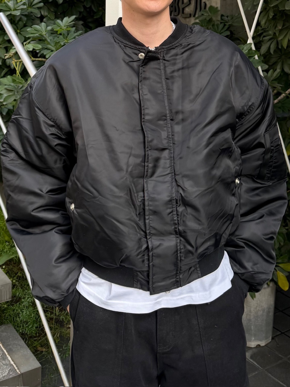 東京店WEB限定受注制【Chikashitsu +】cropped ma-1 jacket