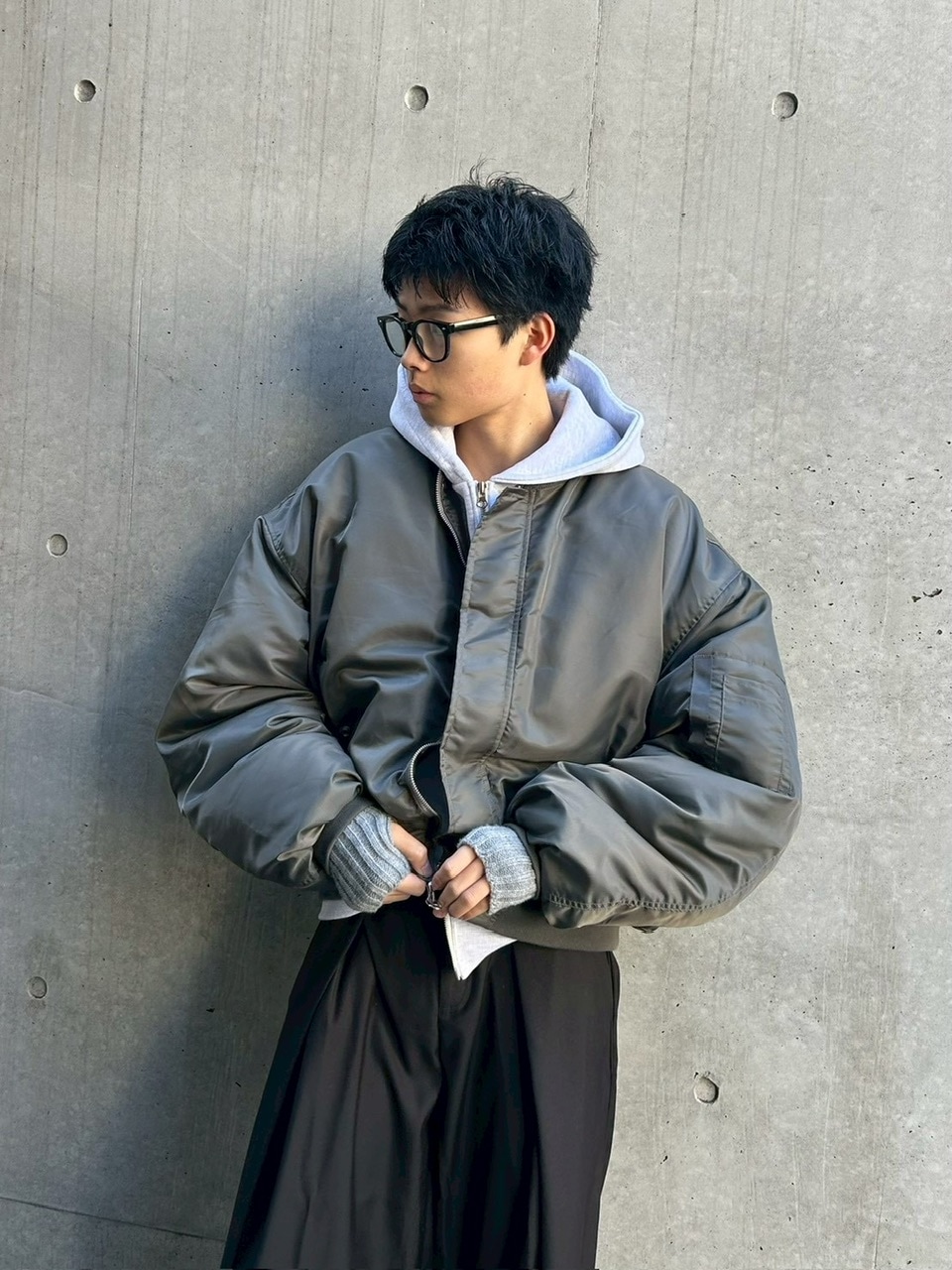 東京店WEB限定受注制【Chikashitsu +】cropped ma-1 jacket