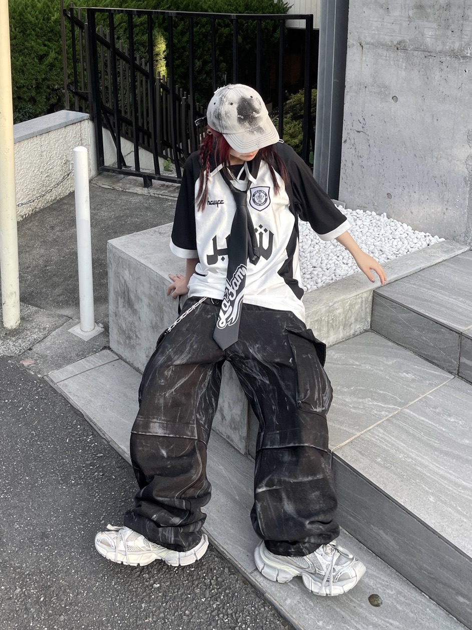 受注制【XU DOG】dirty washing denim cargo pants (2color)