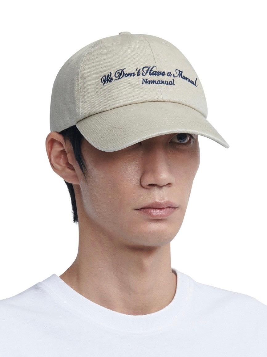 【NOMANUAL】EMBROIDERED SLOGAN BALL CAP