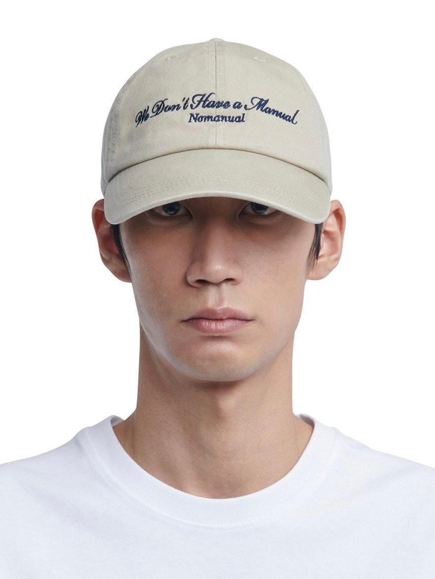 【NOMANUAL】EMBROIDERED SLOGAN BALL CAP