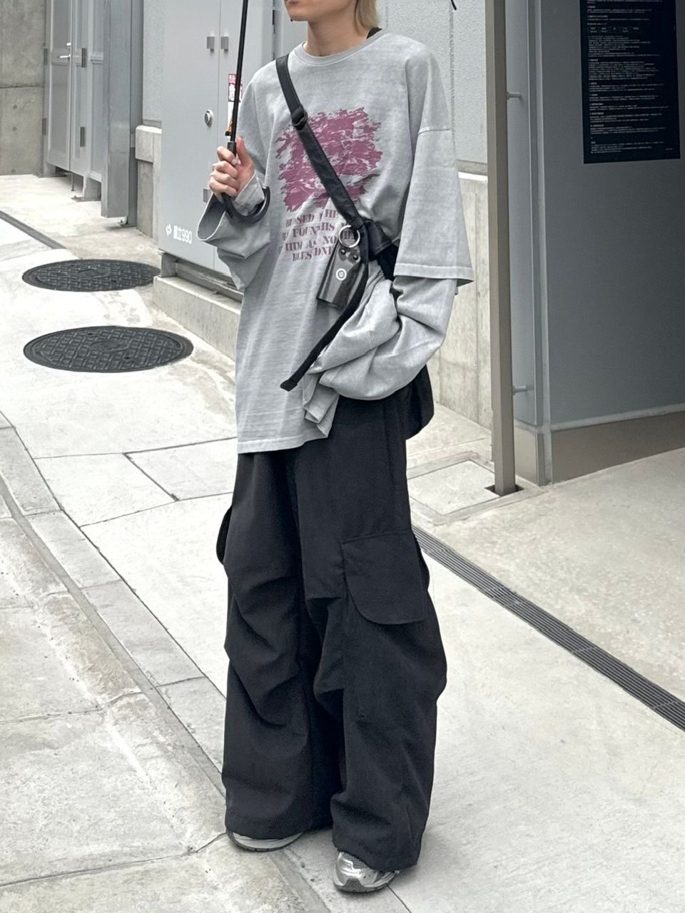 Chikashitsu +】layered graphic long sleeve (2color