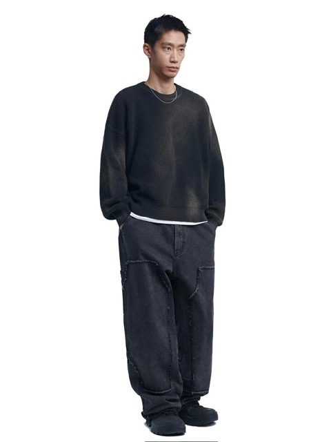 [NOMANUAL] SPRAY DYEING KNIT ★大人気★ NOMANUAL セーター ニット 「NOMANUAL」SPRAY DYEING KNIT