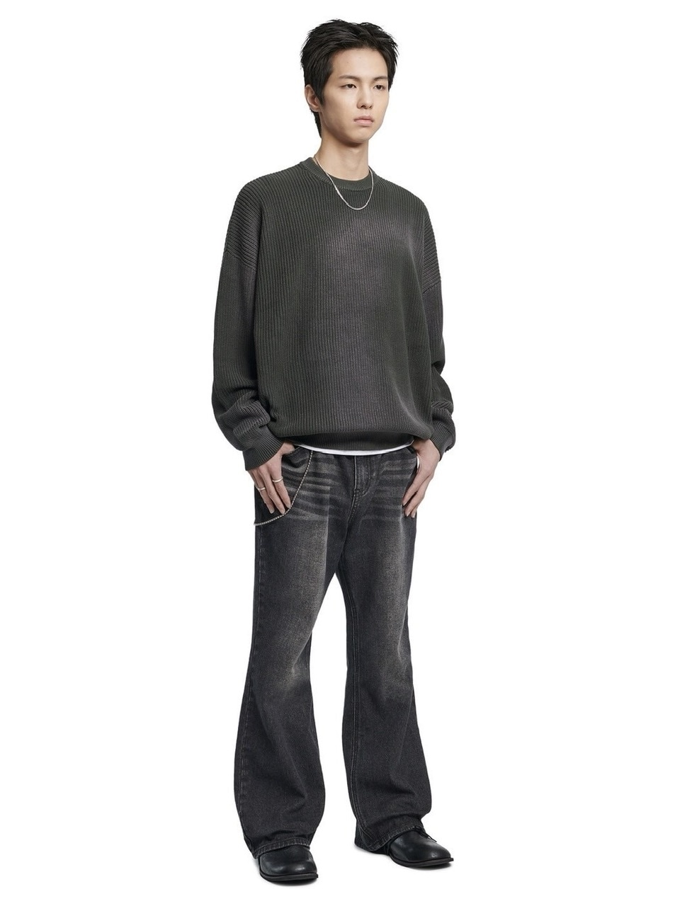 NOMANUAL】SPRAY DYEING KNIT / 【ノーマニュアル】長袖ニット | OUR