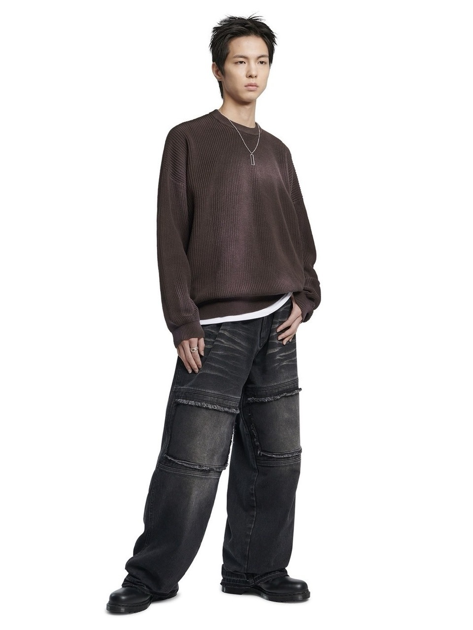 NOMANUAL】SPRAY DYEING KNIT / 【ノーマニュアル】長袖ニット | OUR