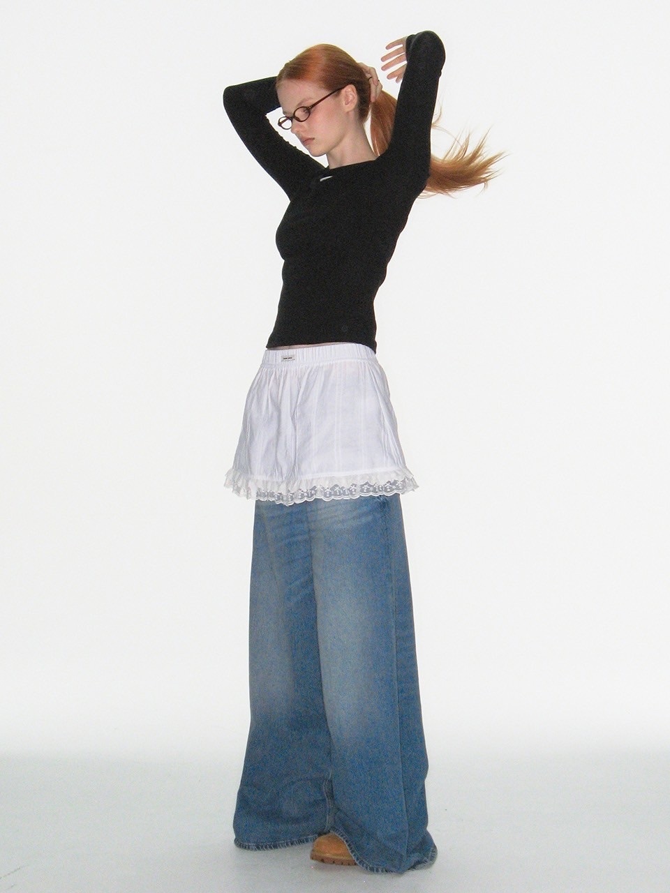 ★CRANK★COTTON LACE FLARED SKIRT_WHITE★正規品/直送料込 CRANK】COTTON LACE FLARED SKIRT | OUR BRAND,CRANK | PRESSING