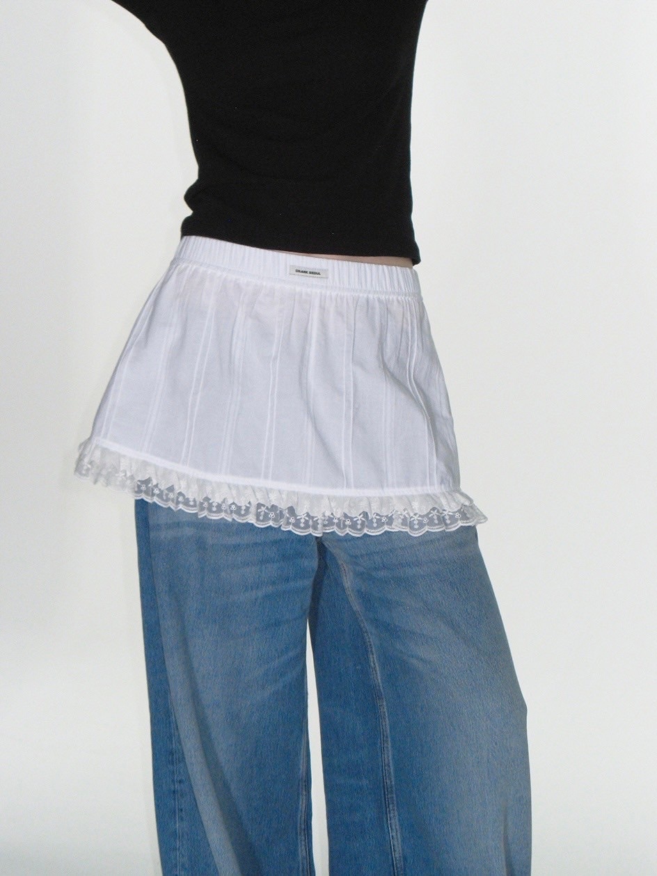 ★CRANK★COTTON LACE FLARED SKIRT_WHITE★正規品/直送料込 CRANK】COTTON LACE FLARED SKIRT | OUR BRAND,CRANK | PRESSING