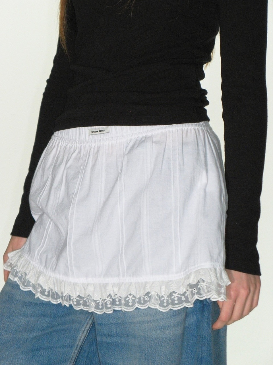 ★CRANK★COTTON LACE FLARED SKIRT_WHITE★正規品/直送料込 CRANK】COTTON LACE FLARED SKIRT | OUR BRAND,CRANK | PRESSING