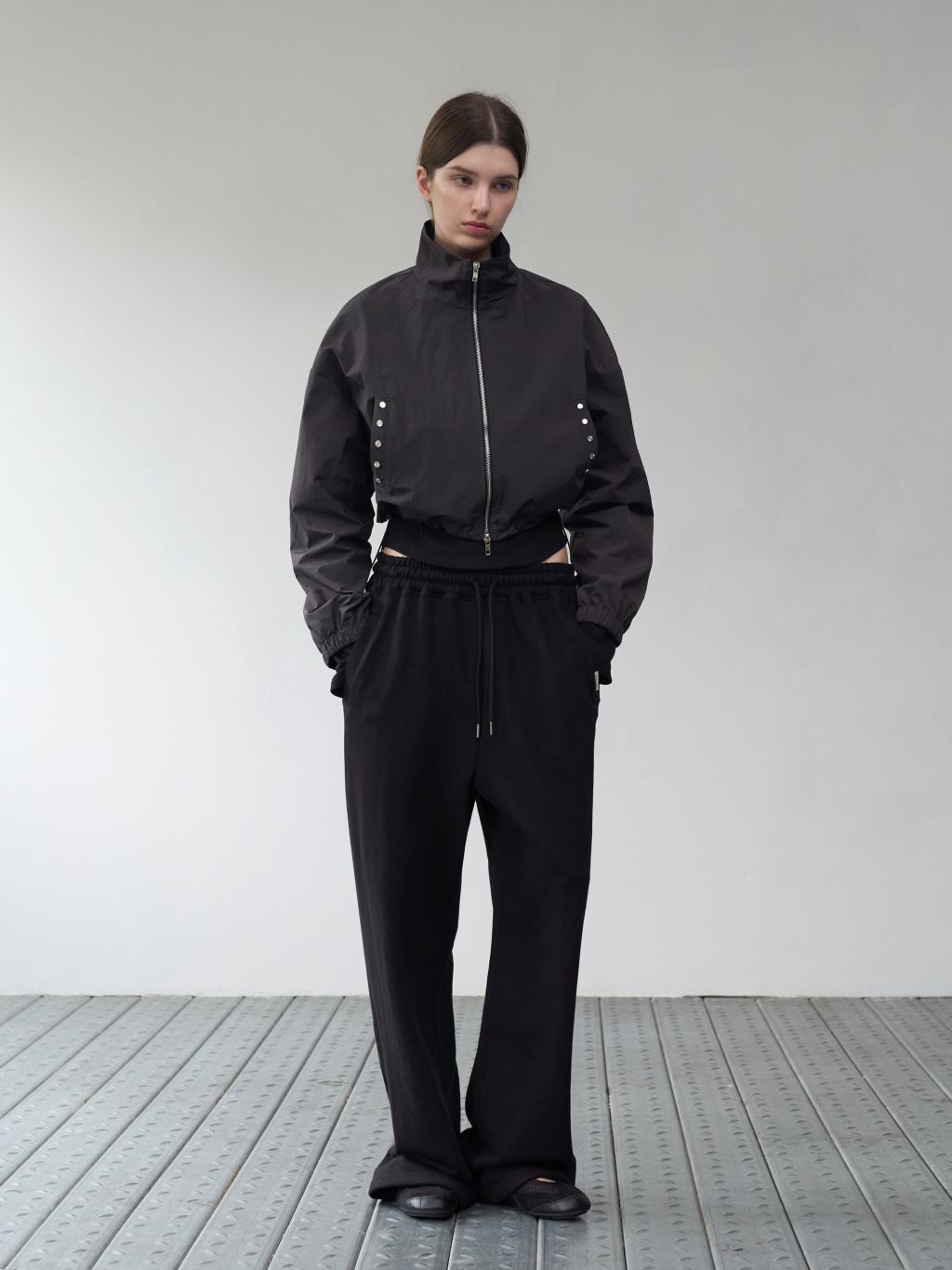ROCK CAKE】Rivet Embellished Nylon Jacket | OUR BRAND,ROCK