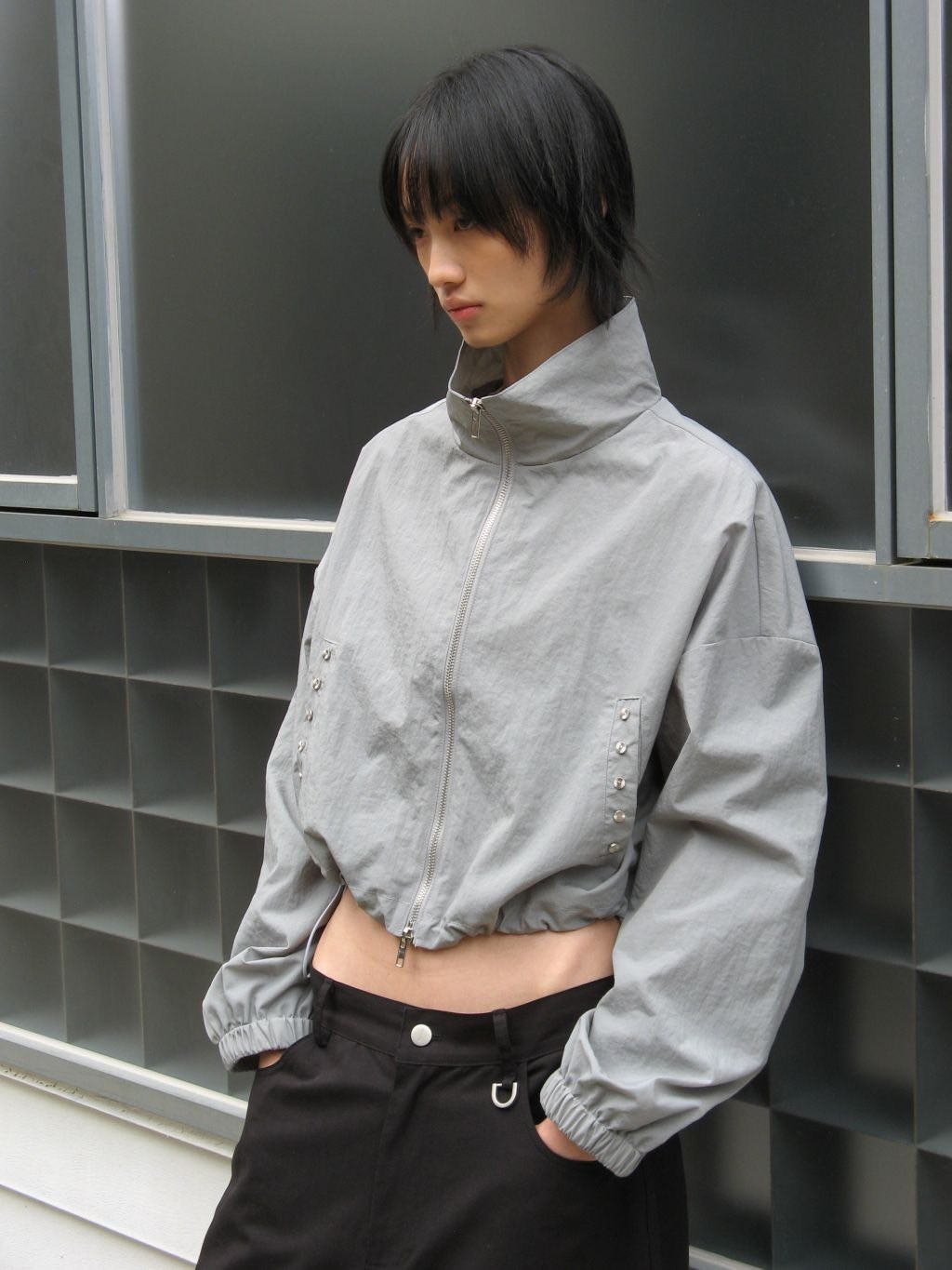 ジャケット ROCKCAKE Rivet Embellished Nylon Jacket 5BJH604 ROCK CAKE】Rivet Embellished Nylon Jacket | OUR BRAND,ROCK
