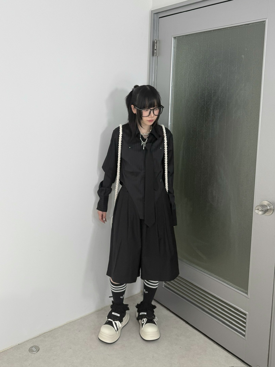 受注制【Nerd out XU】Bermuda slacks tuck pants (2color)