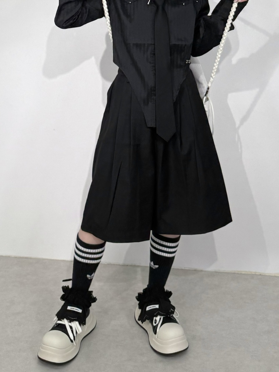 受注制【Nerd out XU】Bermuda slacks tuck pants (2color)