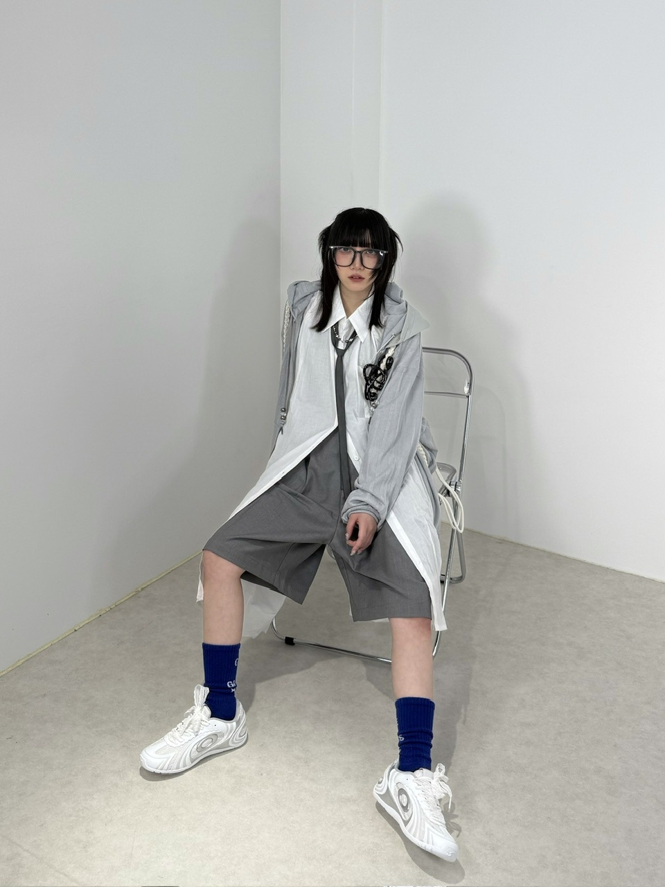 受注制【Nerd out XU】Bermuda slacks tuck pants (2color)