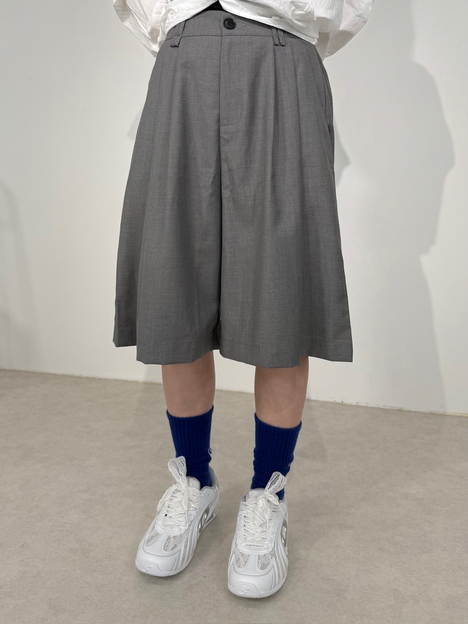 受注制【Nerd out XU】Bermuda slacks tuck pants (2color)