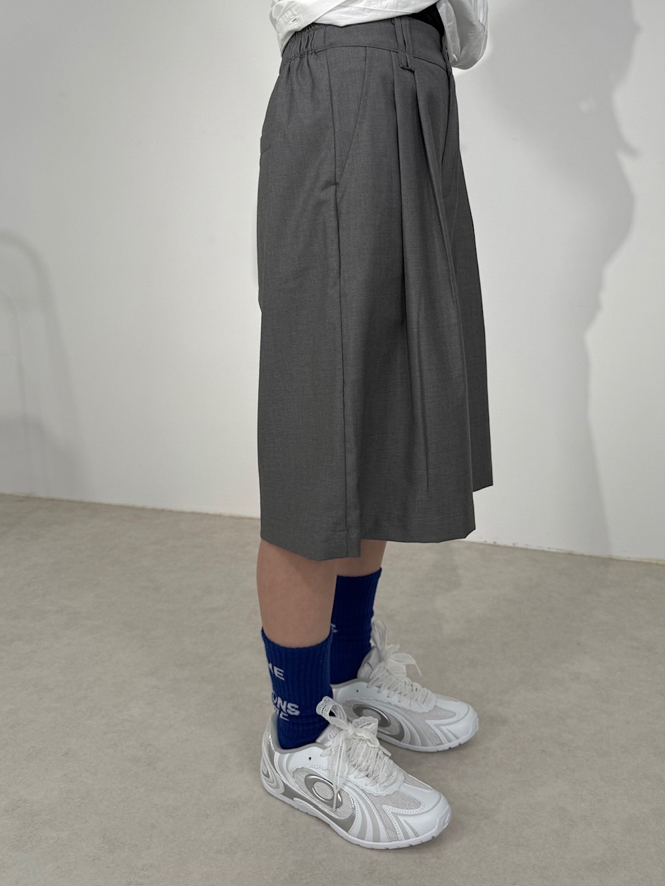 受注制【Nerd out XU】Bermuda slacks tuck pants (2color)