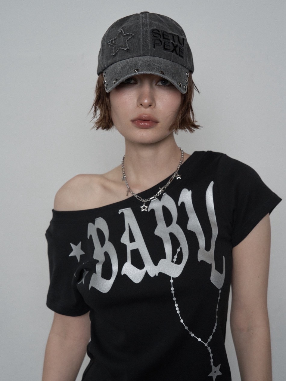 ★SETUP-EXE★STUDDED LOGO BALL CAP / BLACK (W)★韓国送料込 SETUP‐EXE】STUDDED LOGO BALL CAP / 【セットアップエグゼ