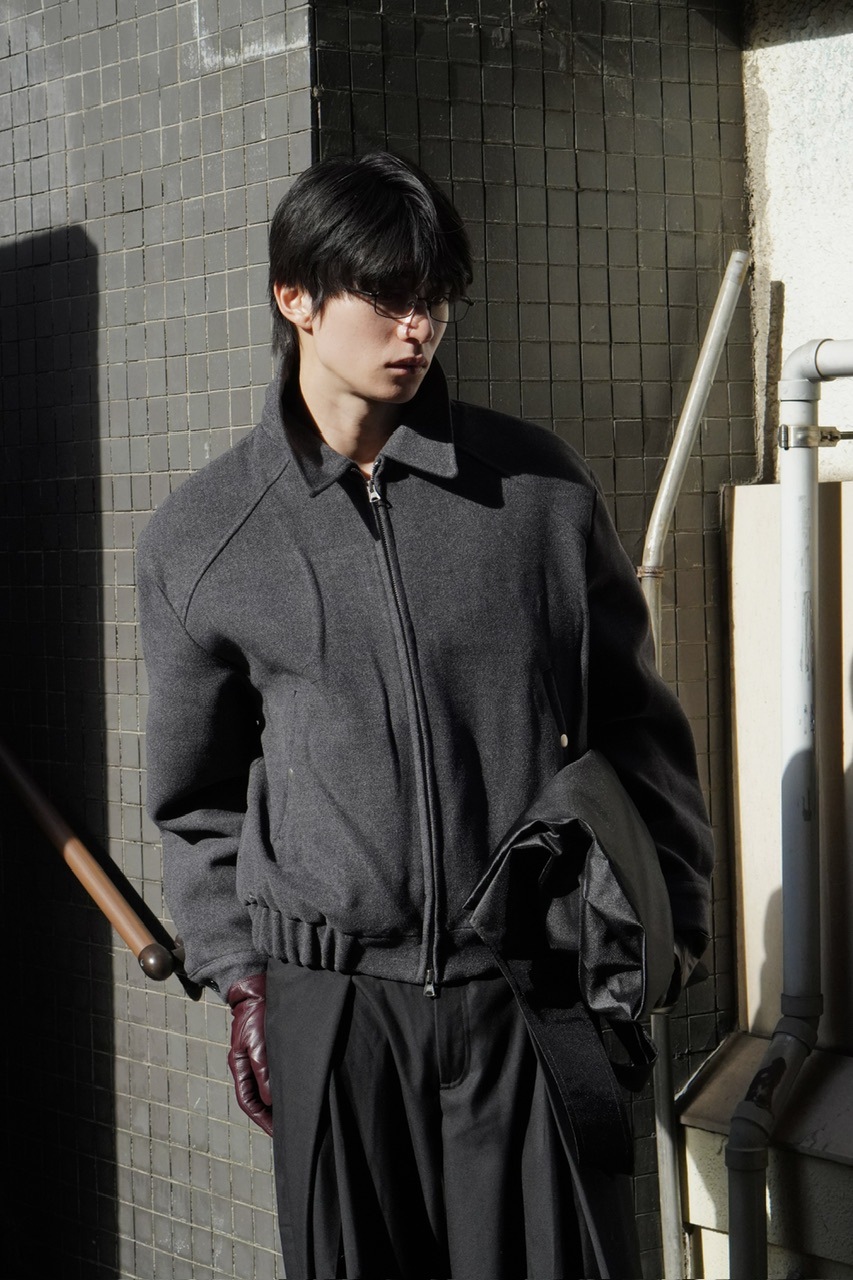 東京店WEB限定受注制【Chikashitsu +】cropped wool zip jacket / 【チカシツプラス】クロップドウールジップジャケット (3color)