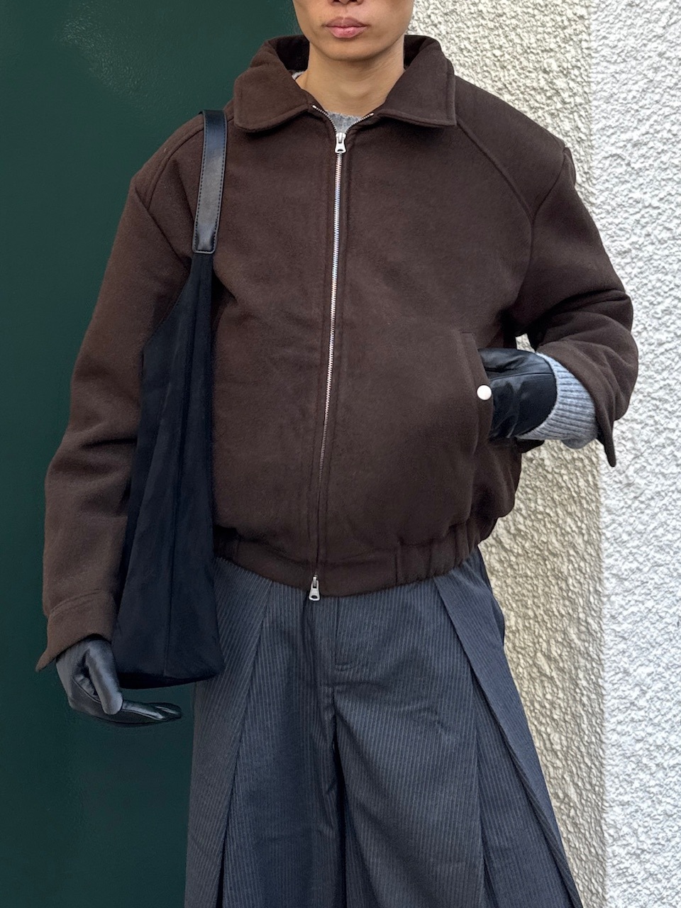 東京店WEB限定受注制【Chikashitsu +】cropped wool zip jacket