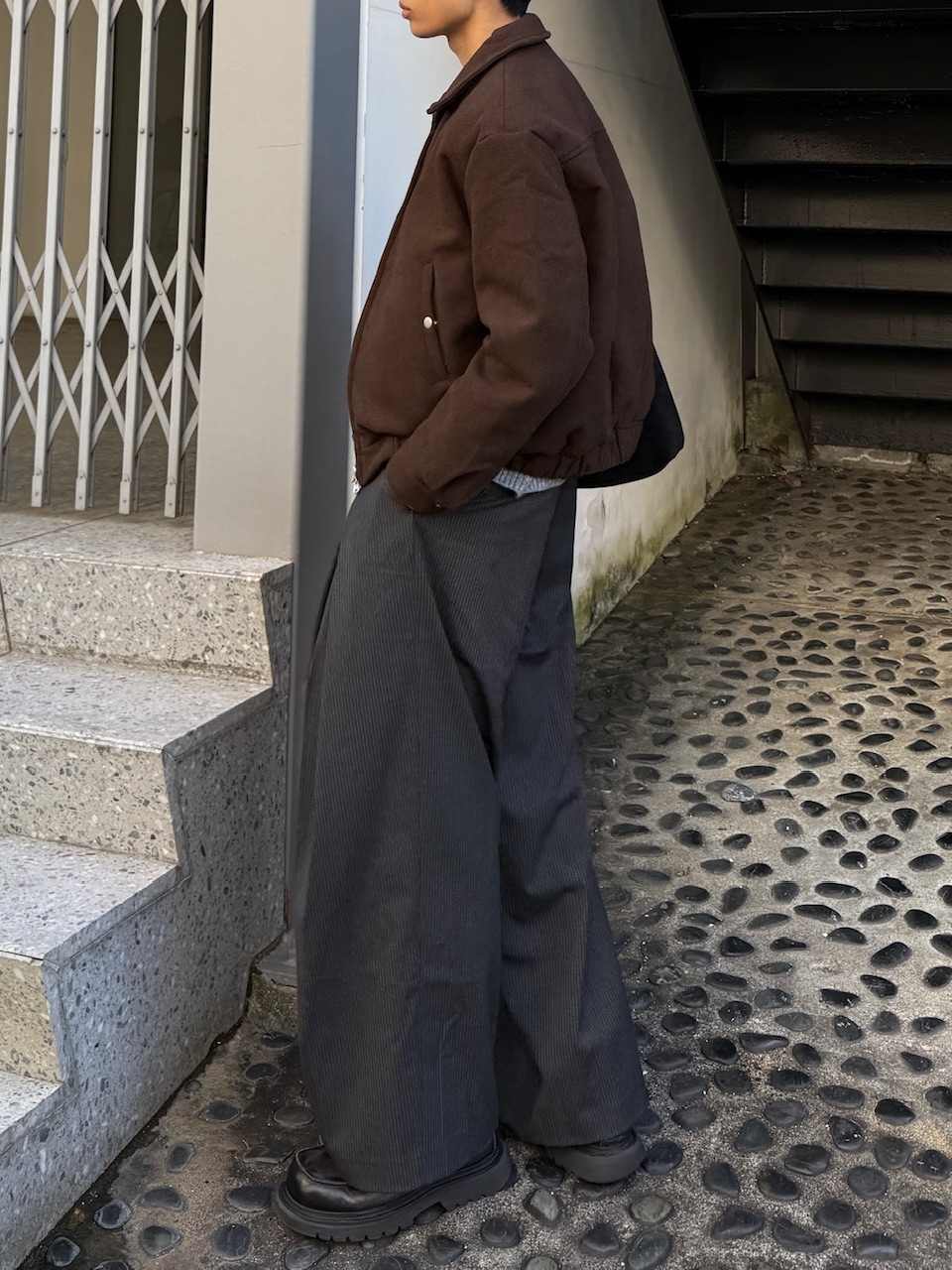 東京店WEB限定受注制【Chikashitsu +】cropped wool zip jacket / 【チカシツプラス】クロップドウールジップジャケット (3color)