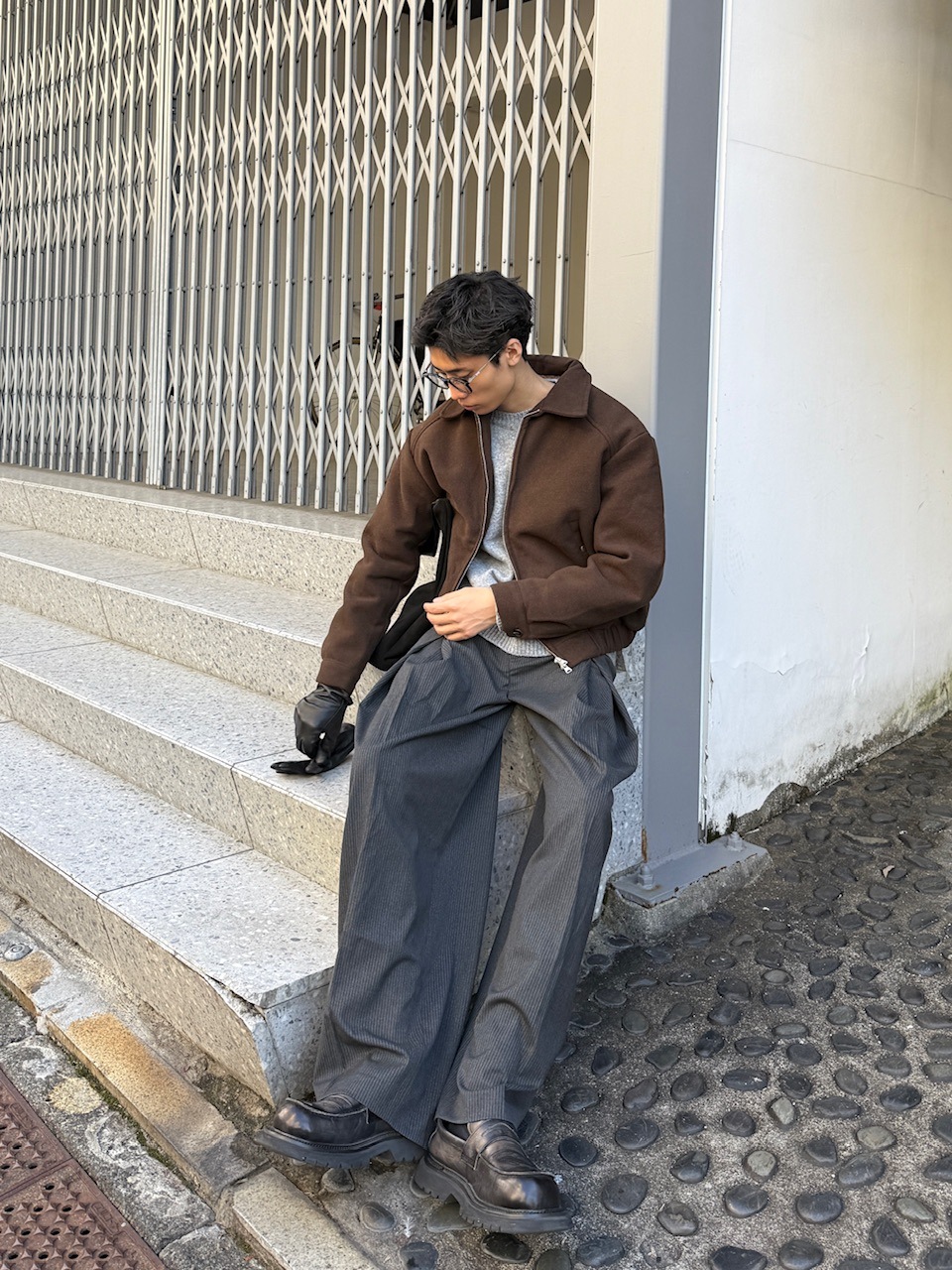 東京店WEB限定受注制【Chikashitsu +】cropped wool zip jacket / 【チカシツプラス】クロップドウールジップジャケット (3color)