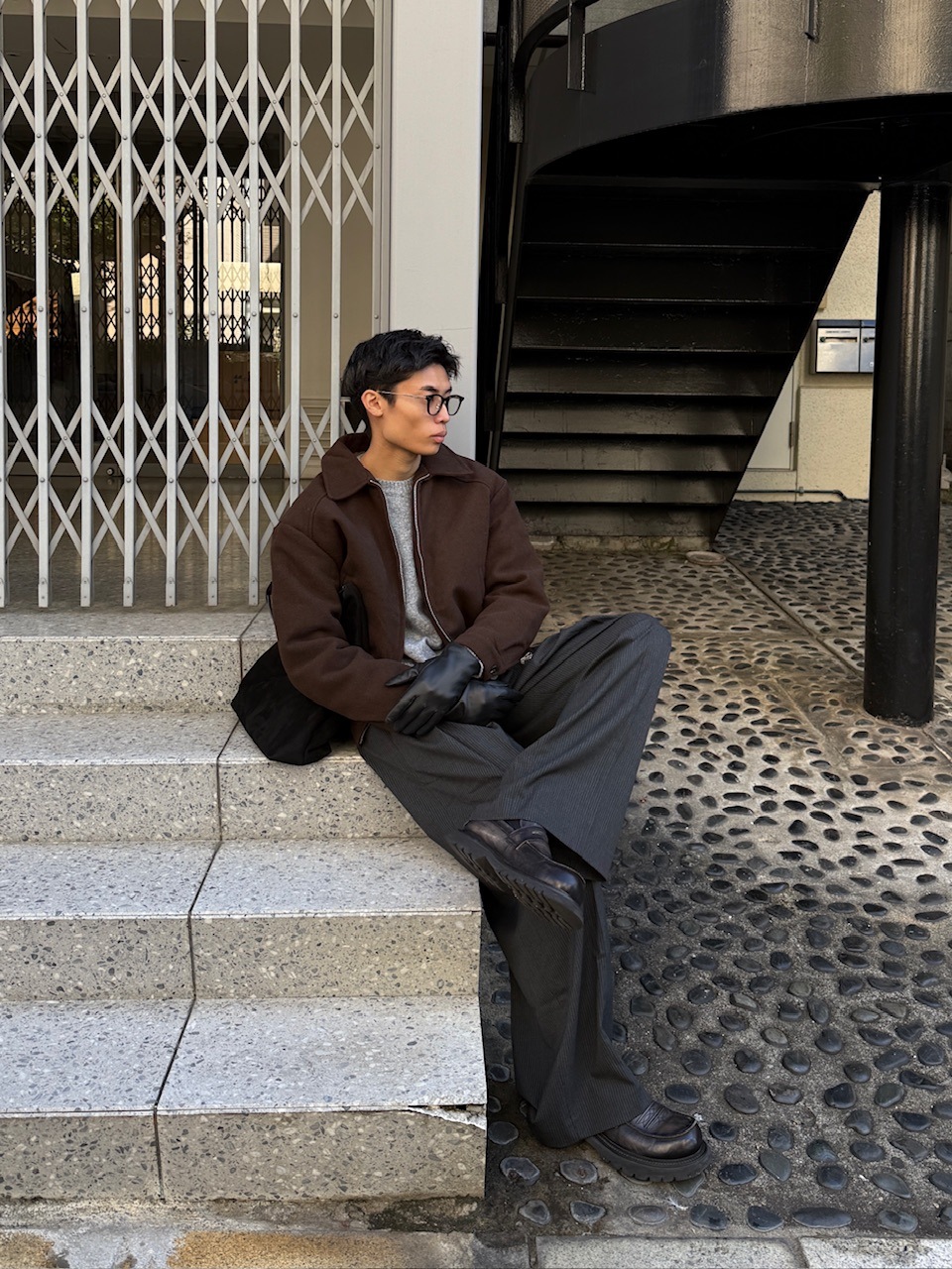 東京店WEB限定受注制【Chikashitsu +】cropped wool zip jacket