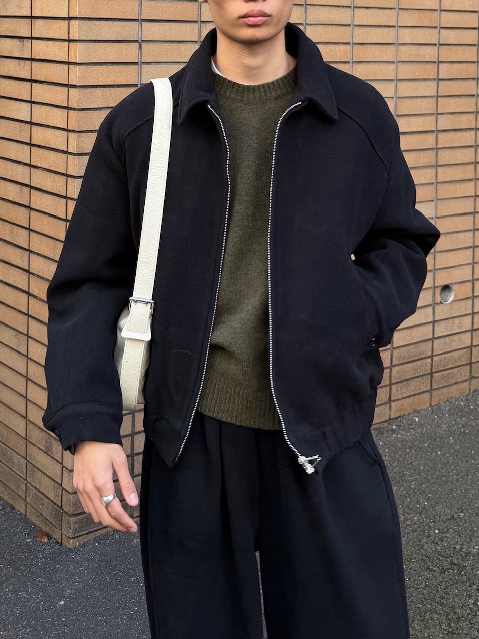 東京店WEB限定受注制【Chikashitsu +】cropped wool zip jacket