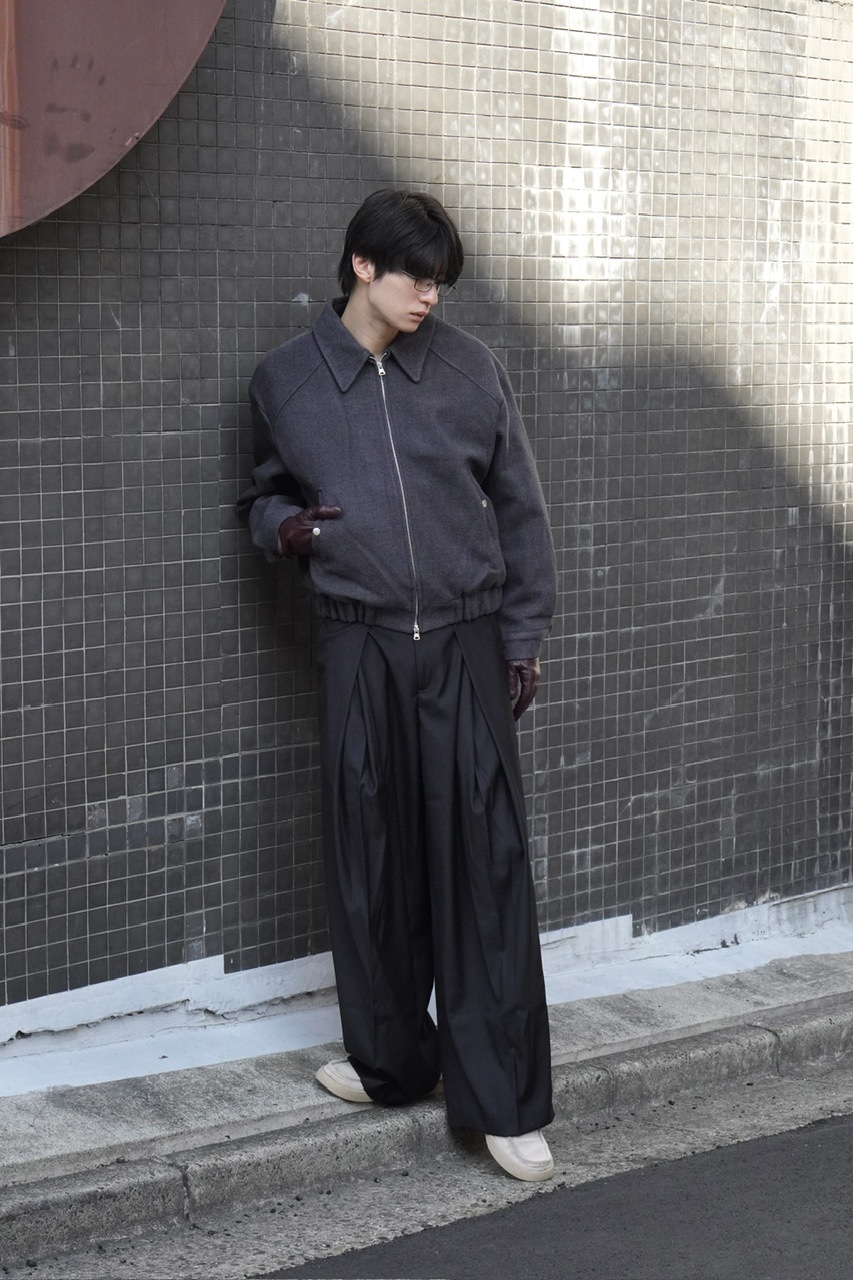 東京店WEB限定受注制【Chikashitsu +】cropped wool zip jacket