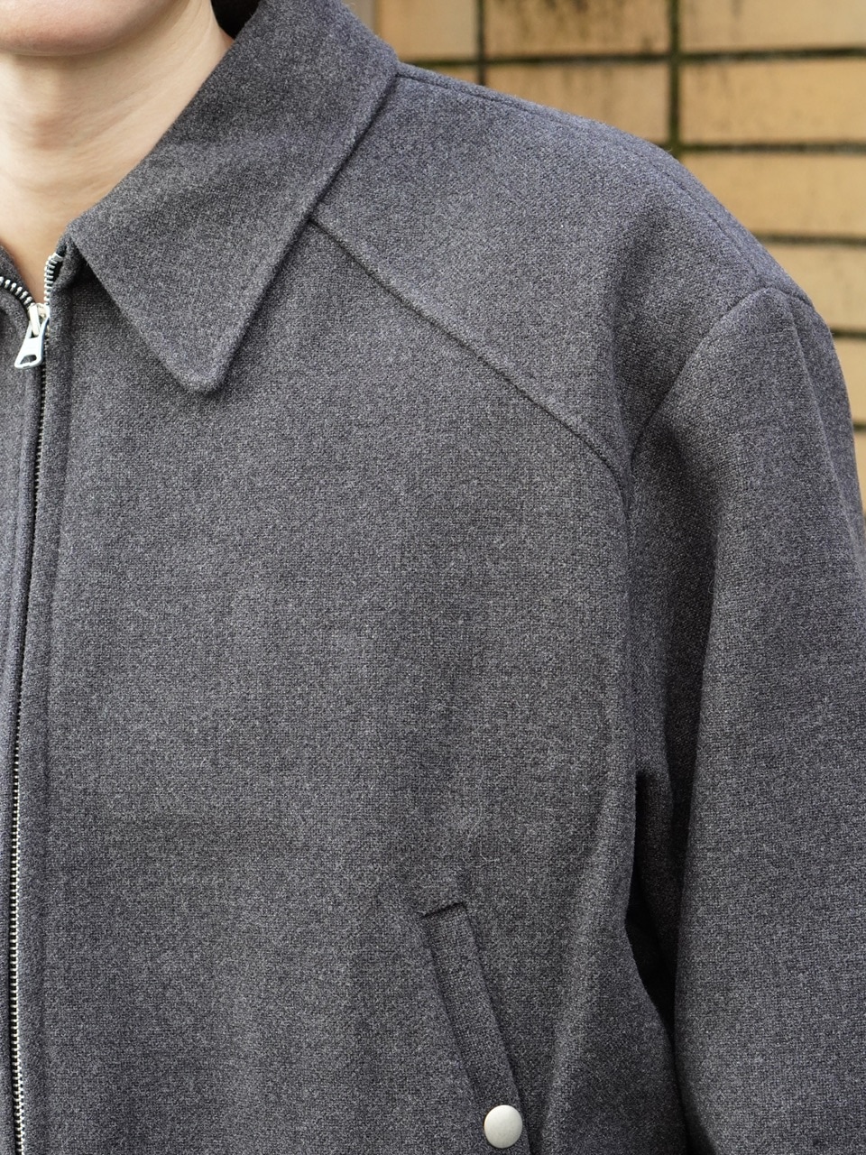 東京店WEB限定受注制【Chikashitsu +】cropped wool zip jacket