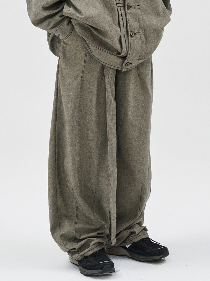 AJOBYAJO】Two-Tone Twill Oversized Pants | OUR BRAND