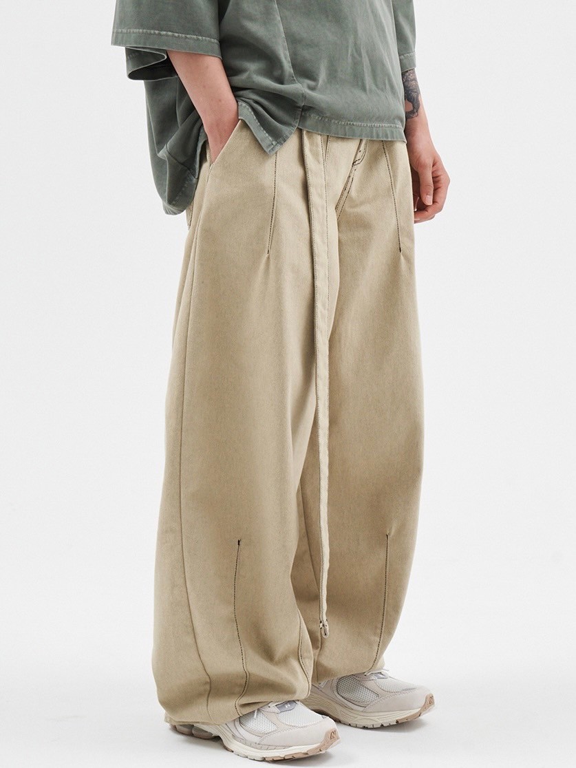 【AJOBYAJO】Two-Tone Twill Oversized Pants