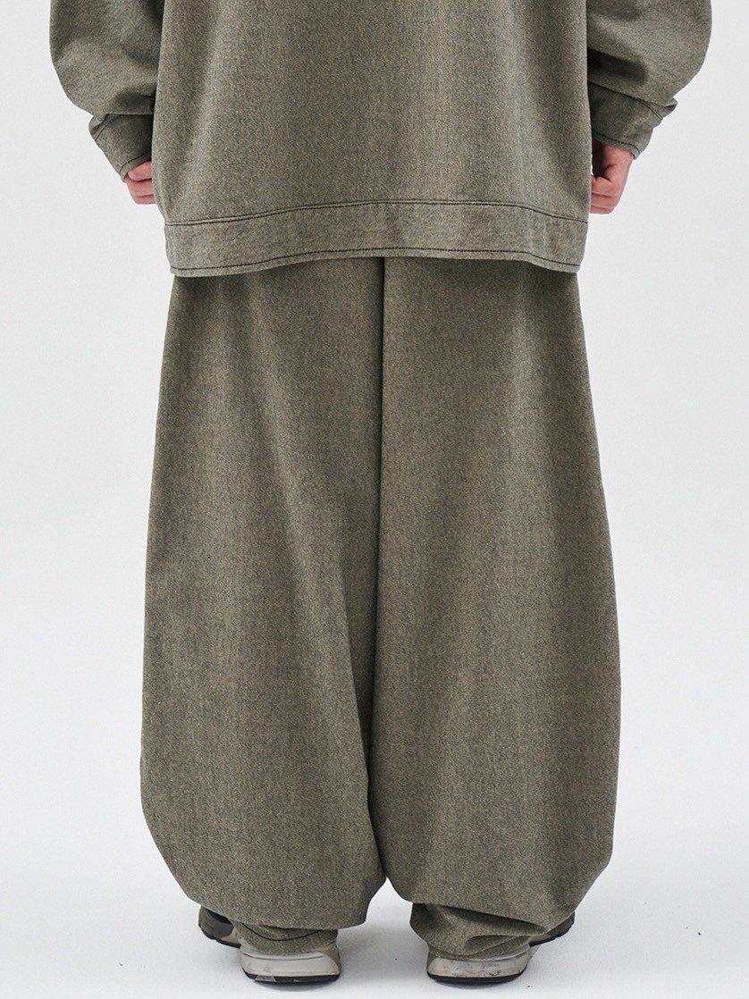 【AJOBYAJO】Two-Tone Twill Oversized Pants