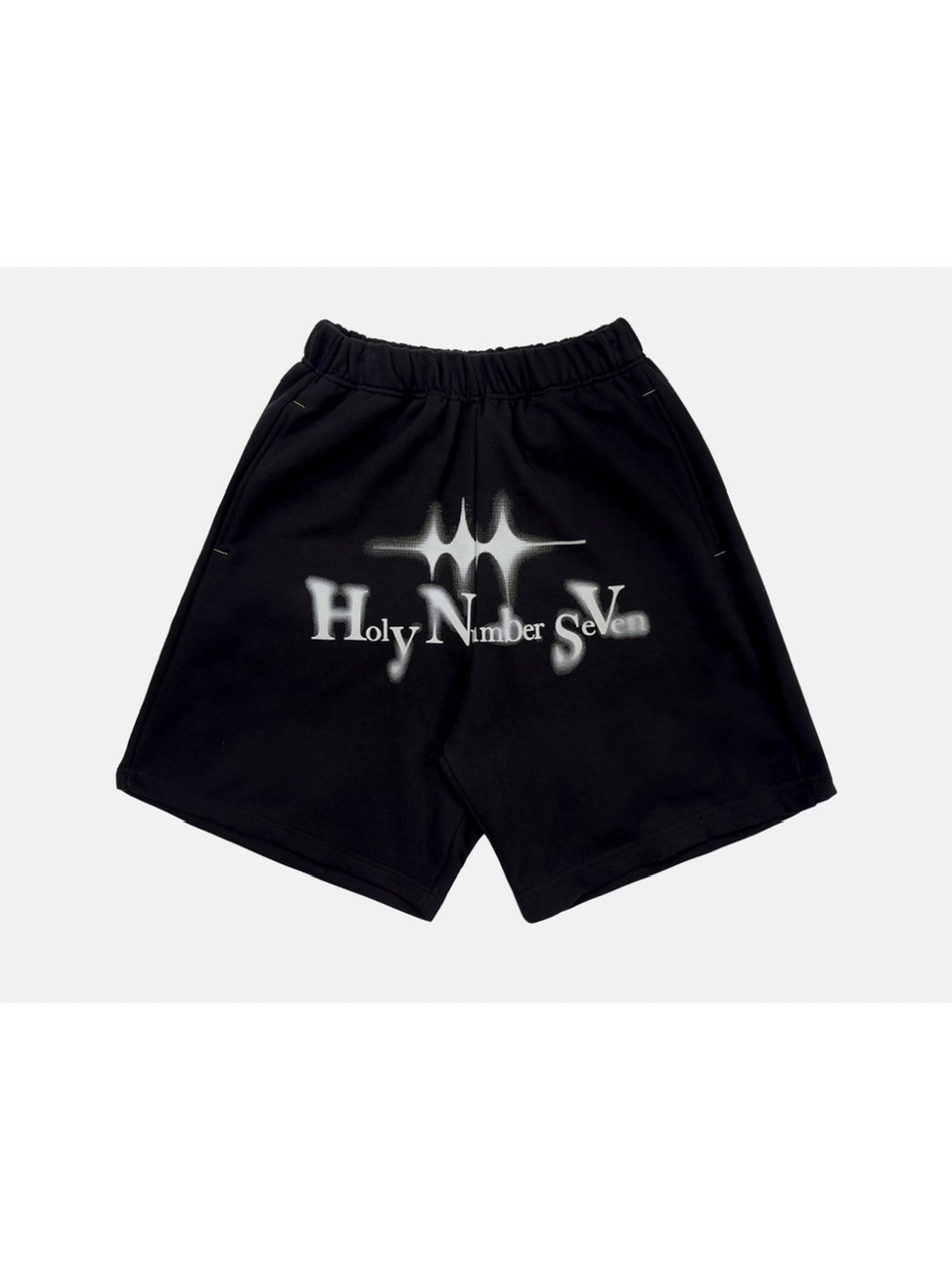 【HOLY NUMBER 7】Oversized Hip Hop WIDE fit Graphics SHORT PANTS