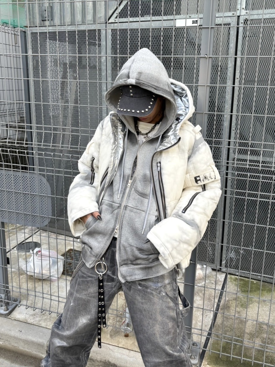 【XU DOG】dirty washing zip up hoodie ホワイト XU DOG】dirty washing zip up hoodie ホワイト XU DOG】dirty