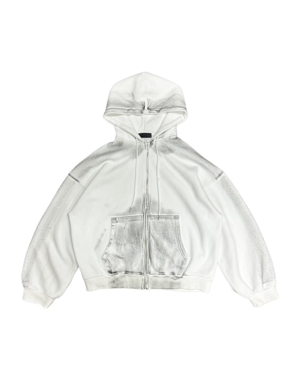 受注制【Never mind the XU】dirty paint zip hoodie (3color