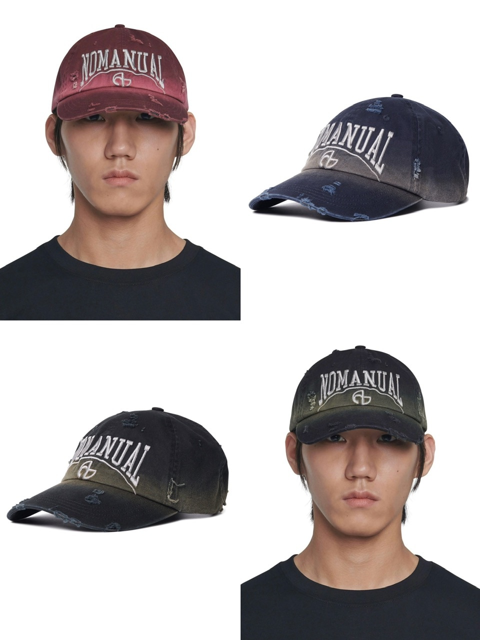 10/11再入荷【NOMANUAL】DESTROYED BALL CAP