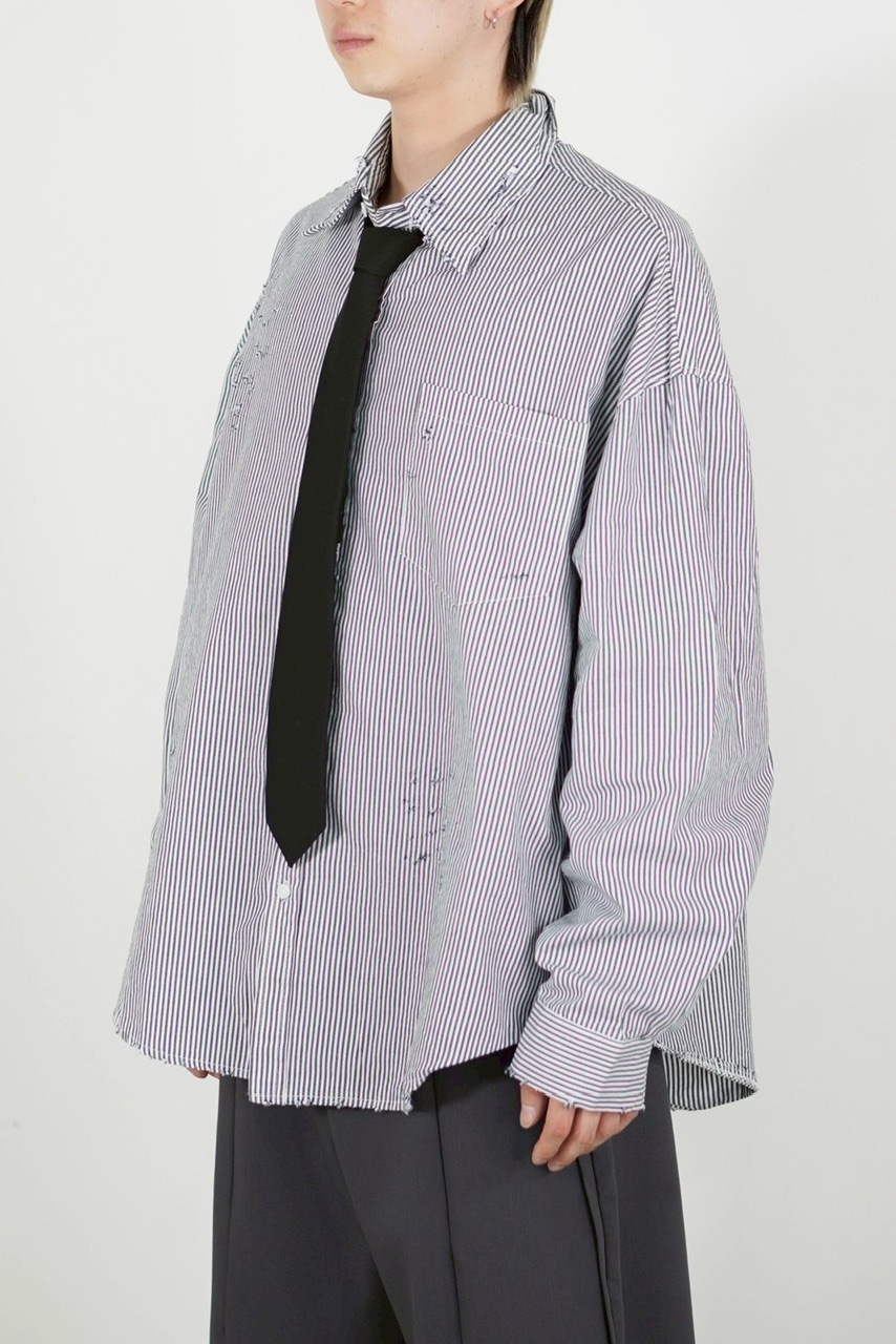 Chikashitsu + CS ストライプシャツ 受注制【Chikashitsu +】vintage like stripe shirt | OUR BRAND